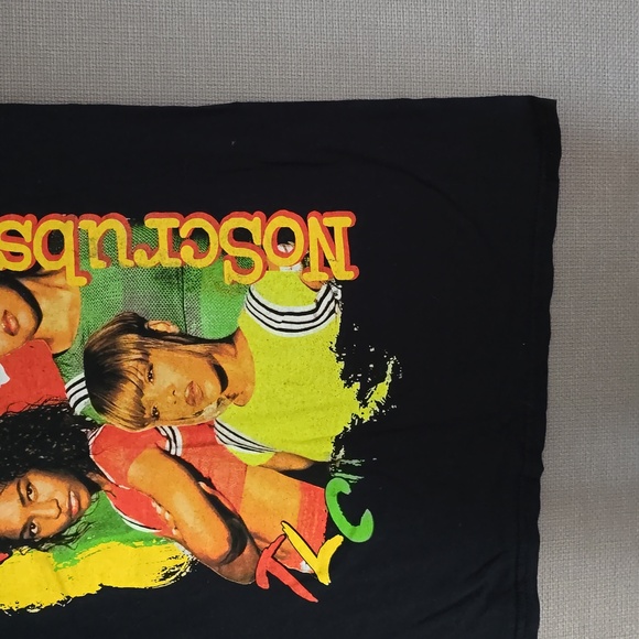 TLC T-Shirt Men's Black Size S 100% Cotton Graphic Print Short Sleeves Crew Neck - Picture 2 of 16